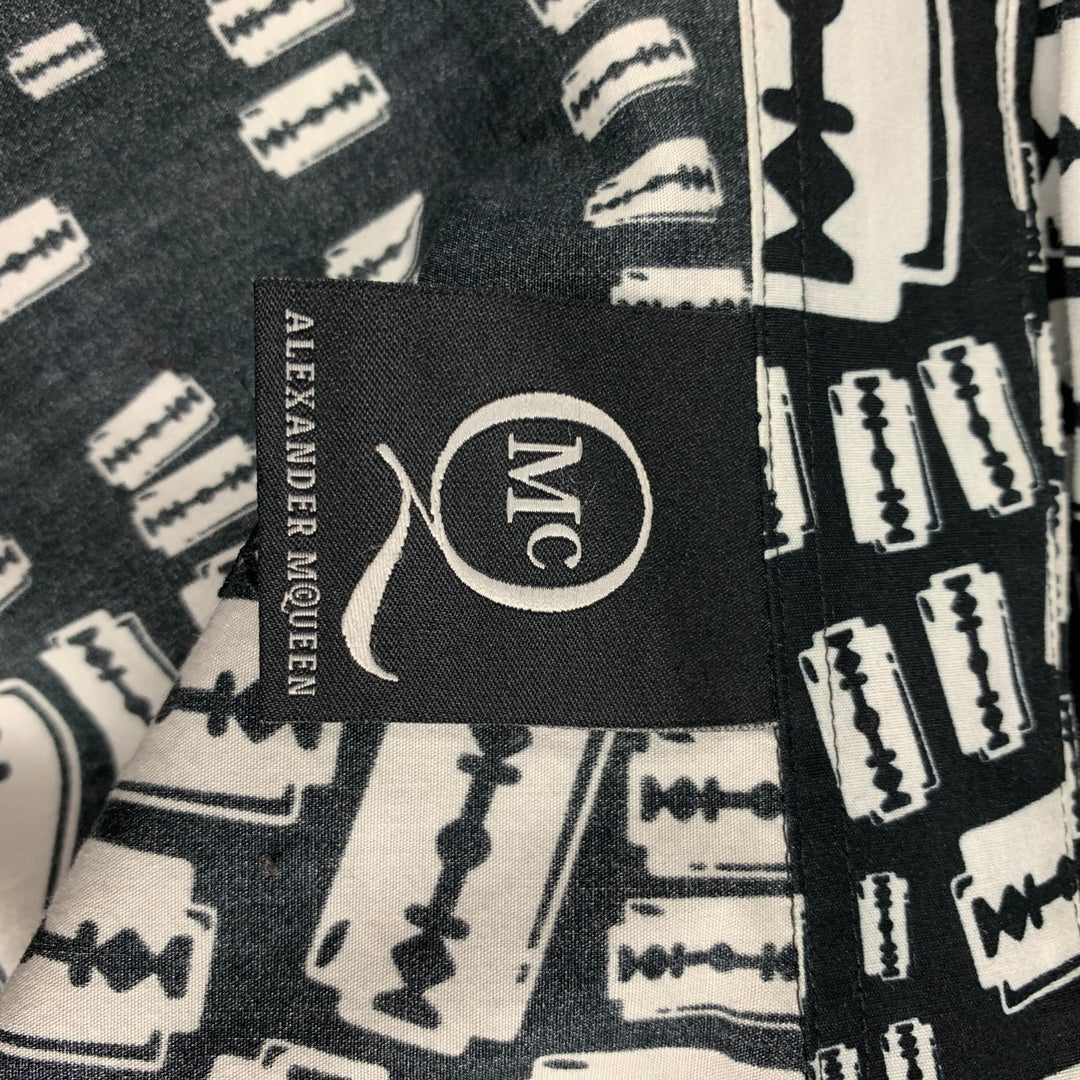 MCQ by ALEXANDER MCQUEEN Size L Black White Cotton Long Sleeve Shirt