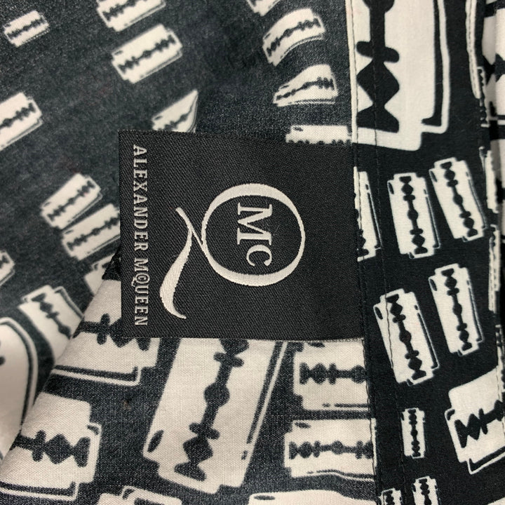 MCQ by ALEXANDER MCQUEEN Size L Black White Cotton Long Sleeve Shirt