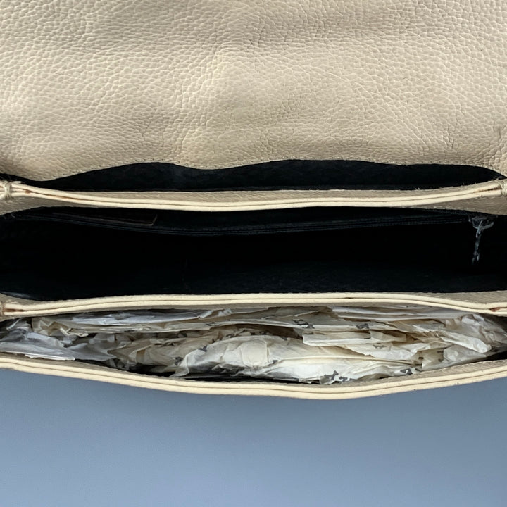 BALLY Cream Brown Pebble Grain Leather Cross Body Handbag