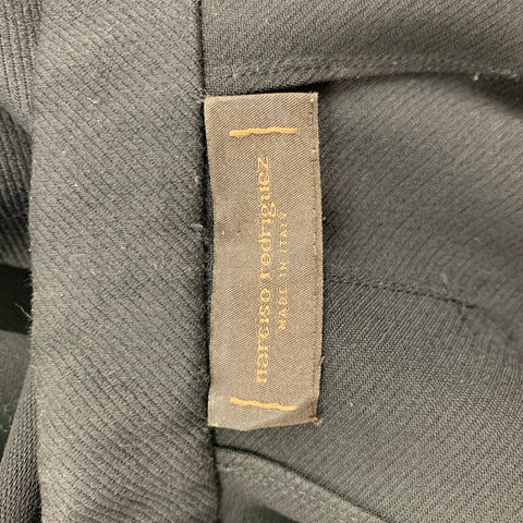 NARCISO RODRIGUEZ Talla 6 Chaqueta de Seda/Lana Virgen Texturizada Negra