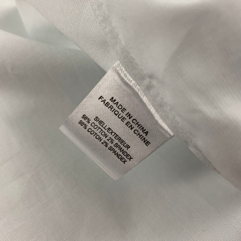 THEORY Size L Off White Cotton Button Up Long Sleeve Shirt