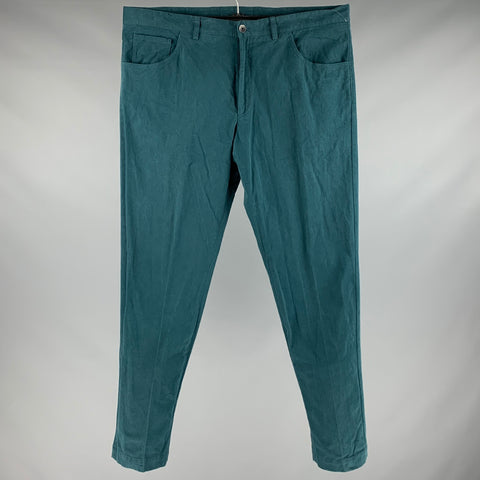 SANTORELLI Size 38 Teal Zip Fly Casual Pants