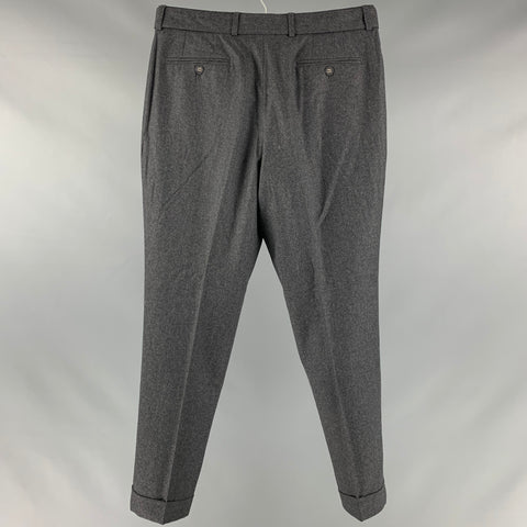 OFFICINE GENERALE Size 32 Grey Heather Wool Pleated Dress Pants
