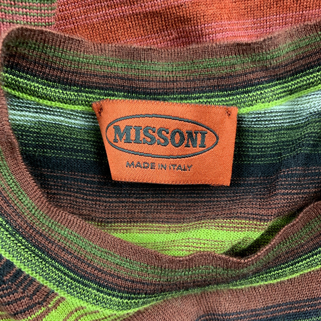 MISSONI Jersey con cuello redondo de cachemira y seda a rayas multicolor talla S