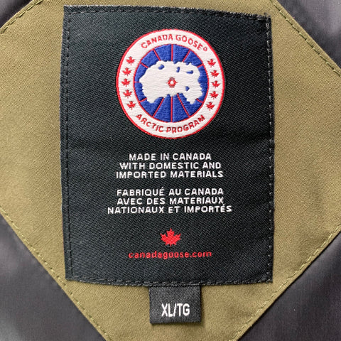 CANADA GOOSE Size XL Green Quilted Hooded Coat