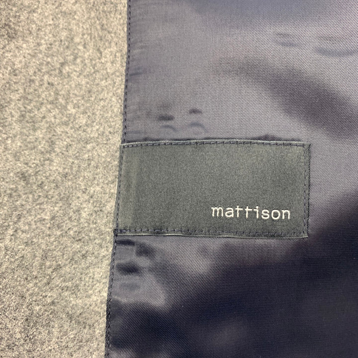 MATTISON Taille 40 Manteau de sport à revers cranté en laine grise