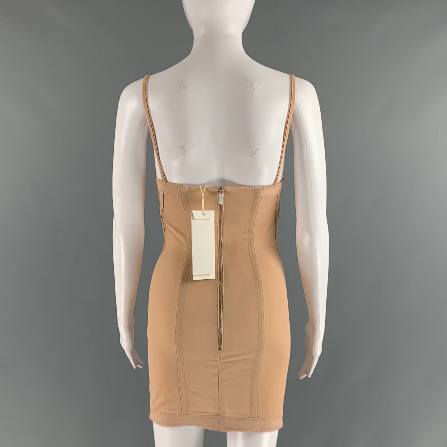 Dion Lee Size 2 Nude Polyamide Eastane Body-Con Mini Dress