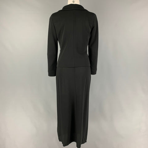DOLCE & GABBANA Size 4 Black Acetate Blend Single Breasted Skirt Suit