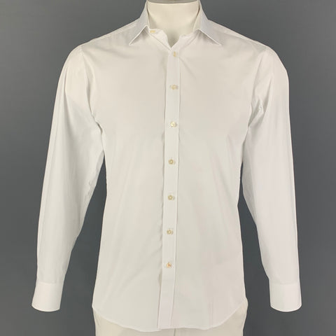 PINK Camisa de manga larga con botones de algodón blanco talla M