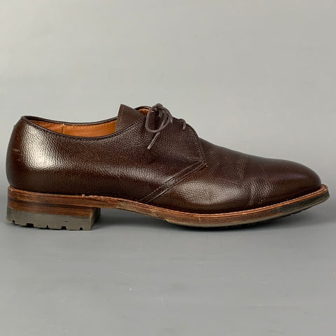 ALDEN 9410 Size 10 Brown Pebble Grain Leather Lace Up Lace Up Shoes