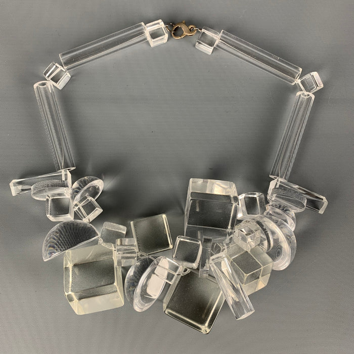 OSCAR DE LA RENTA Clear Lucite Necklace