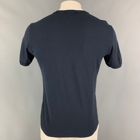 DOLCE & GABBANA Size M Navy Cotton Crew-Neck T-shirt
