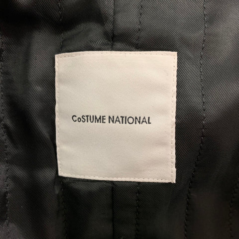 CoSTUME NATIONAL Size 2 Black Wool Polyamide Textured Notch Lapel Coat