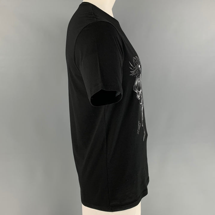 THE KOOPLES Taille L T-shirt col rond en coton uni noir