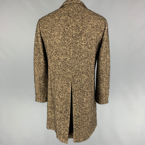 JOHN VARVATOS Size 44 Tan Brown Heather Wool Blend Coat