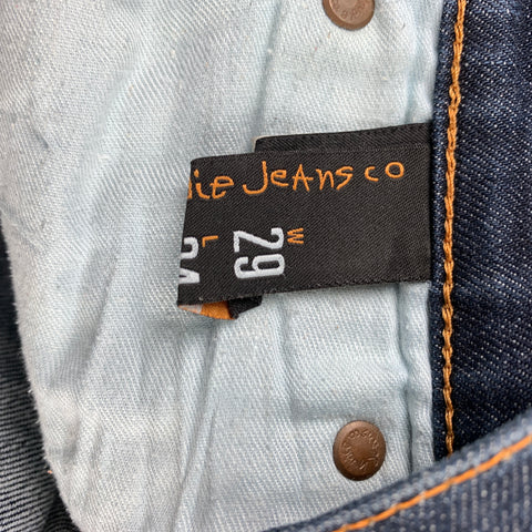 NUDIE JEANS Size 29 Blue Distressed Denim Zip Fly Cut-Off Shorts
