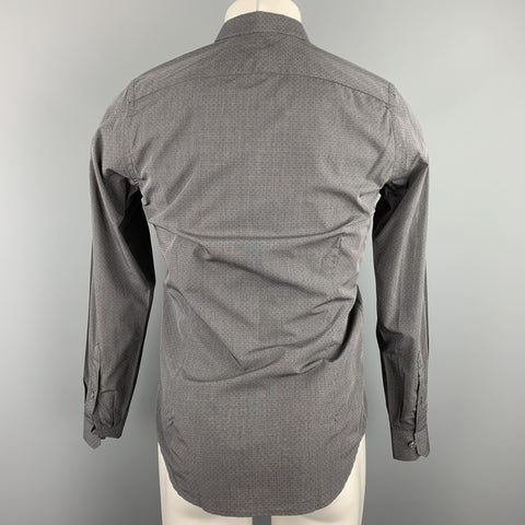 LORDS & FOOLS Size S Charcoal Dot Print Cotton Button Down Long Sleeve Shirt