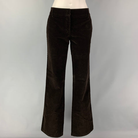 PRADA Size 6 Brown Corduroy Flat Front Casual Pants