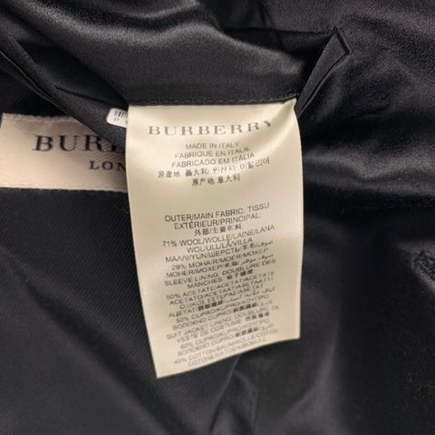 BURBERRY LONDON Size 44 Black Wool Mohair Notch Lapel Tuxedo Suit