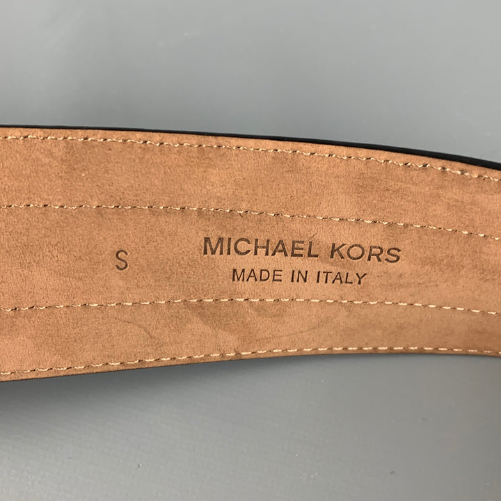 MICHAEL KORS Size S Black Silver Metal Leather Belt