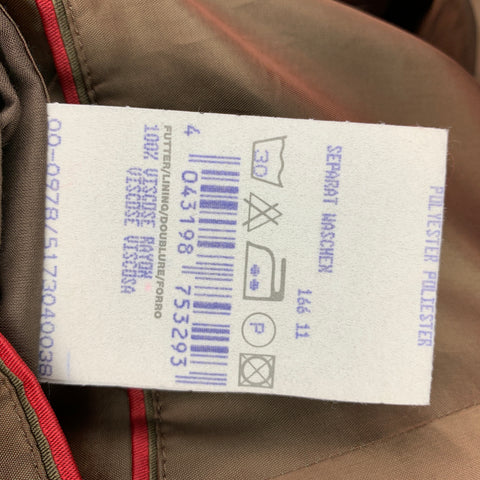HUGO BOSS Size 44 Regular Tan Cotton Notch Lapel Suit