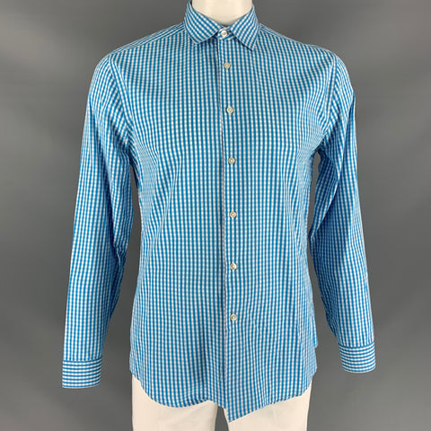 PAUL SMITH Size L Blue White Gingham Button Down Long Sleeve Shirt