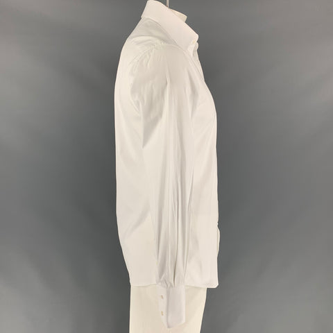 GUCCI Camisa de manga larga con botones de algodón blanco talla L