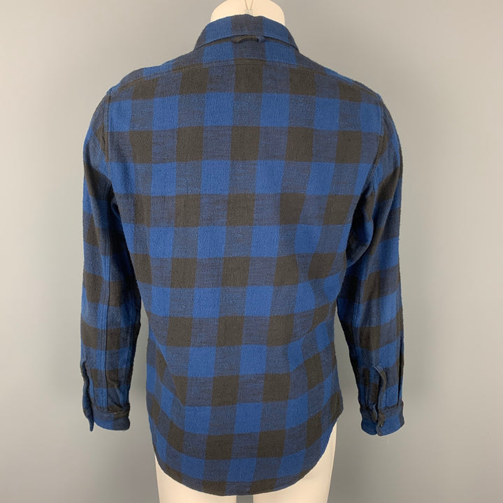 ALEX MILL Size M Blue & Black Plaid Cotton Button Up Long Sleeve Shirt