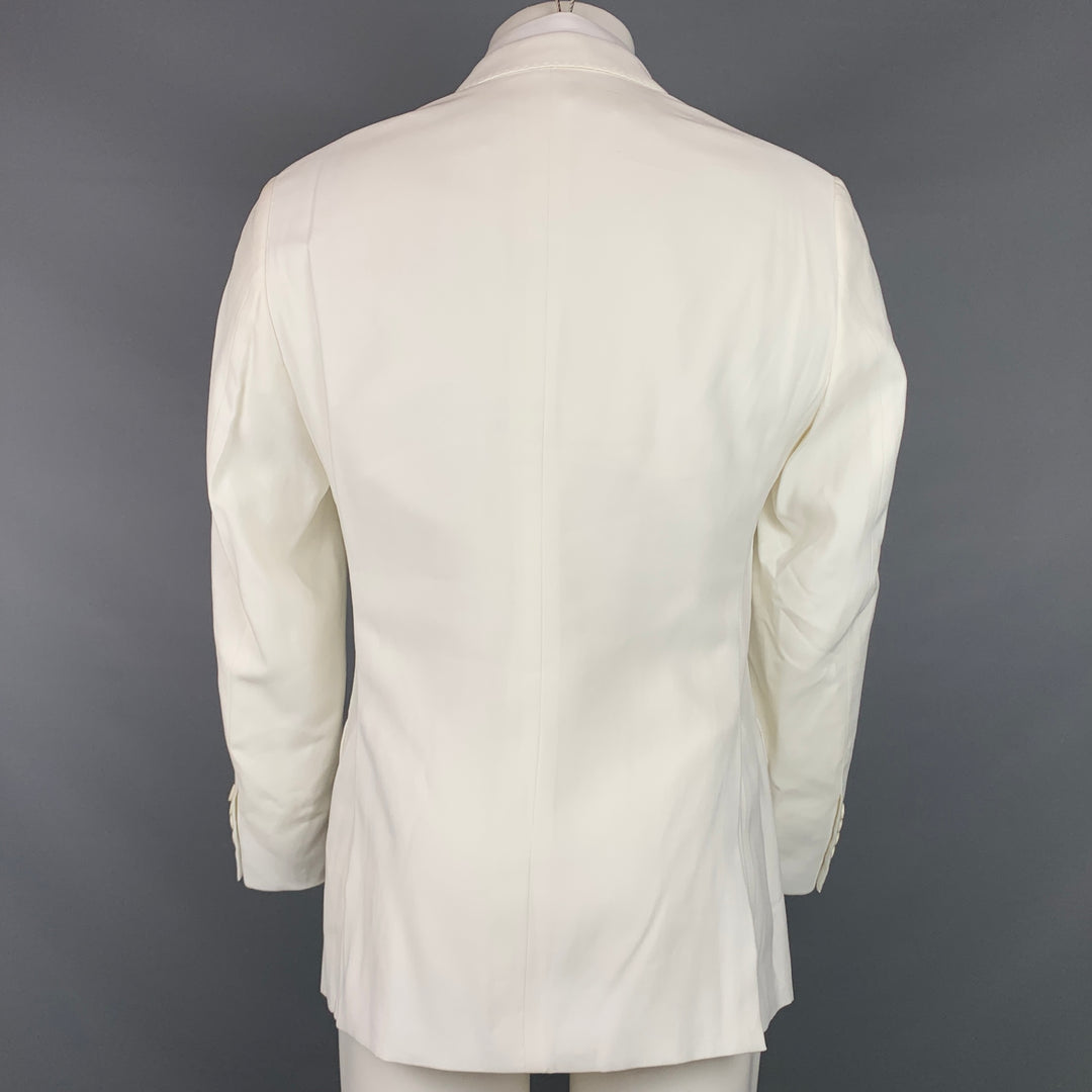 EMPORIO ARMANI Size 38 Regular White Viscose Blend Sport Coat