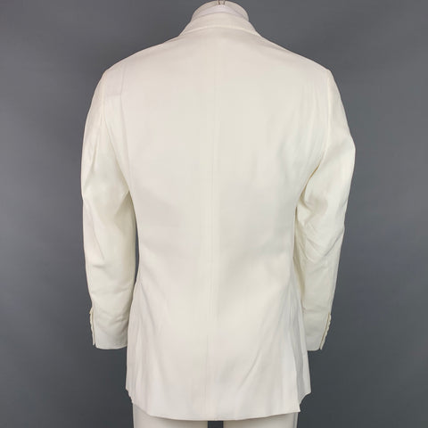 EMPORIO ARMANI Size 38 Regular White Viscose Blend Sport Coat