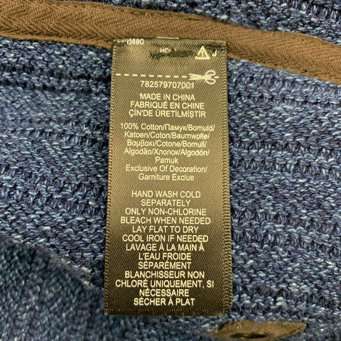RRL by RALPH LAUREN Size XL Blue Knitted Snaps Vest