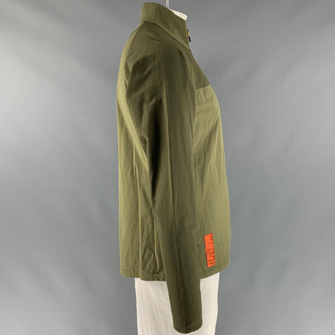 TRACKSMITH Veste zippée en mélange de nylon massif olive taille L