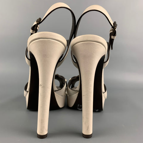 BELSTAFF Sandales à plateforme en cuir osseux taille 8 avec bride en T