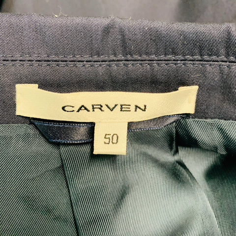 CARVEN Talla 40 Chaqueta cruzada de algodón azul marino