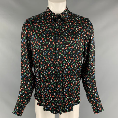 GARCONS INFIDELES Taille S Chemise à manches longues boutonnée florale multicolore noire
