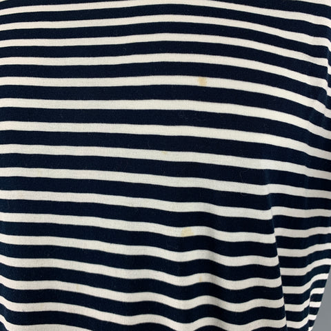 RALPH LAUREN Size XL Navy White Stripe Cotton Crew-Neck T-shirt