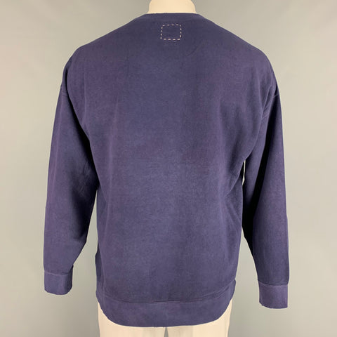 VISVIM Sudadera con cuello redondo de algodón con lavado morado talla L