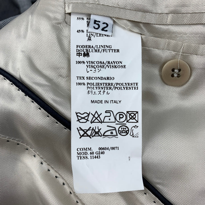 CoSTUME NATIONAL Size 42 Silver & Black Silk / Linen Peak Lapel Sport Coat