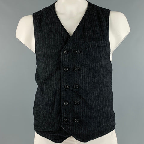 ENGINEERED GARMENTS Taille L Gris Gris Clair Chevrons Laine Mélange Gilet