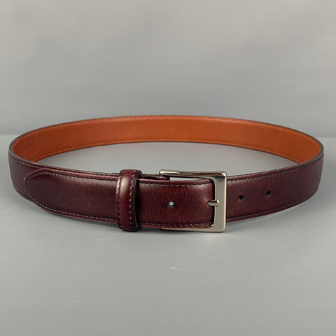 OAK STREET Size 34 Burgundy Leather Belt