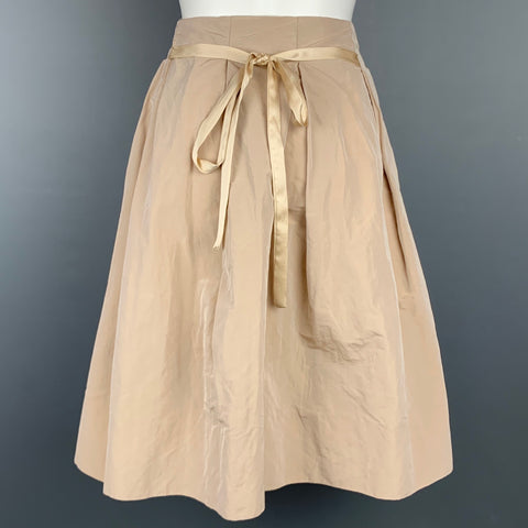 ERICA TANOV Size M Taupe Cotton Blend Bubble Skirt
