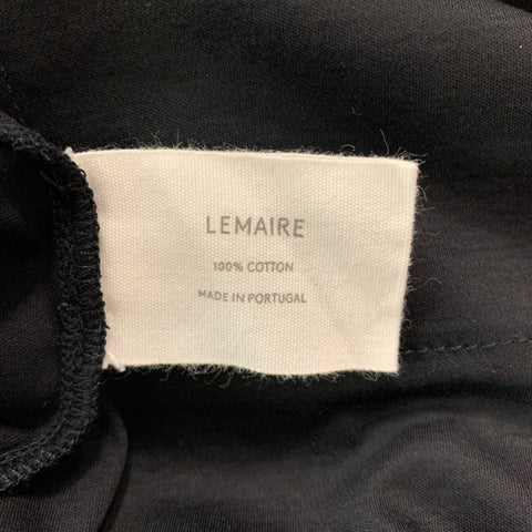 LEMAIRE Size L Black Solid Cotton Button Up Short Sleeve Shirt