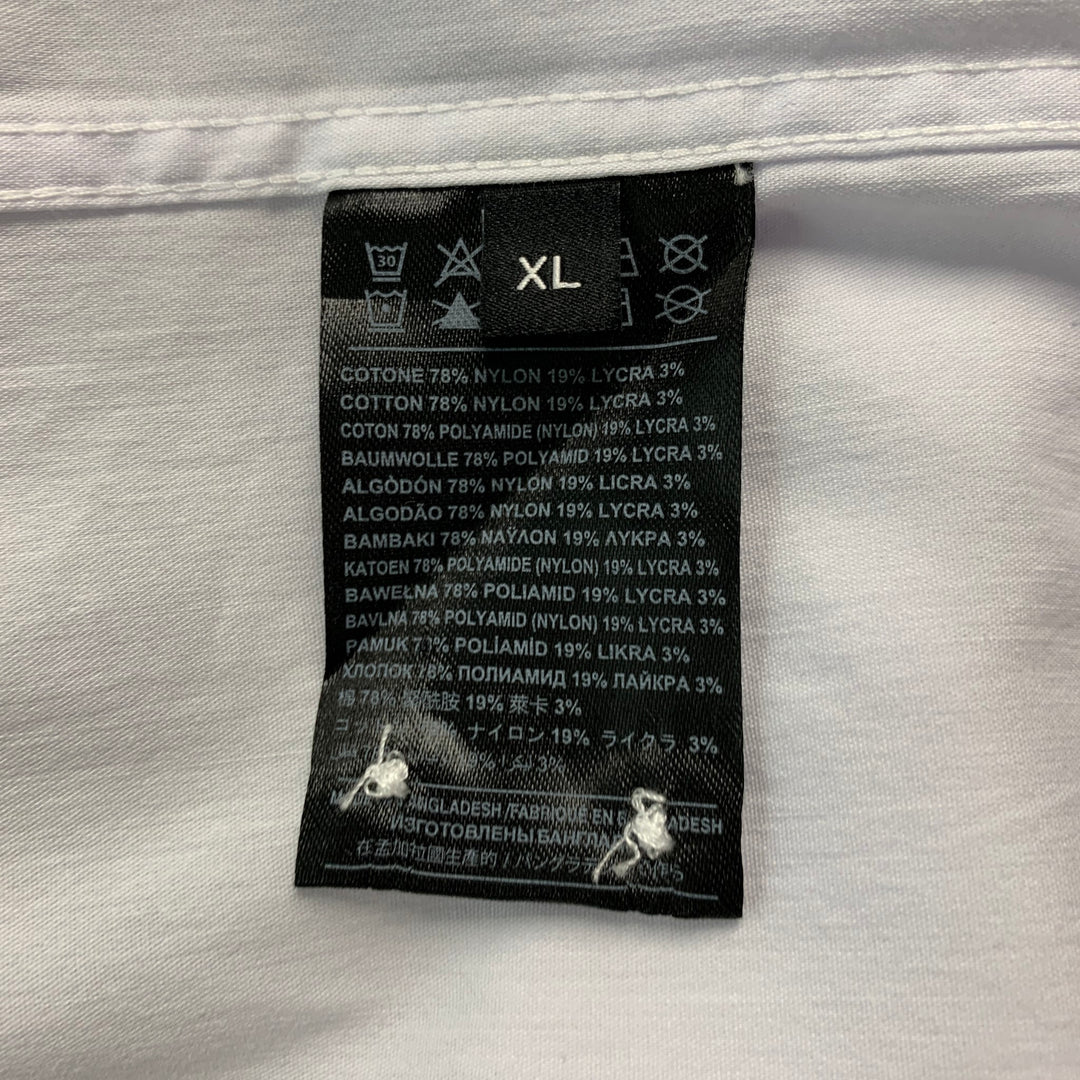 JOHN RICHMOND Taille XL Chemise à manches longues boutonnée en mélange de coton uni blanc