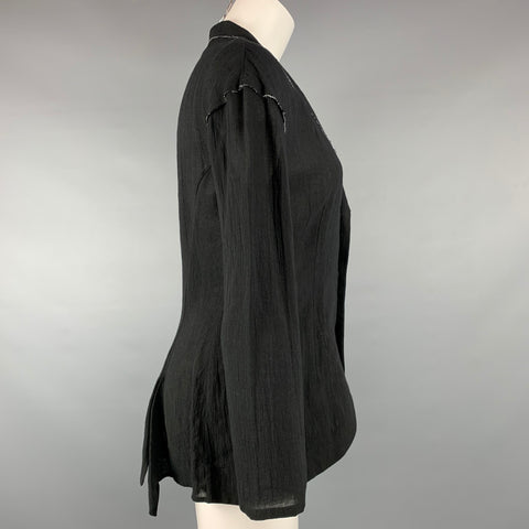 YOHJI YAMAMOTO Taille S Veste en rayonne / lin froissée noire