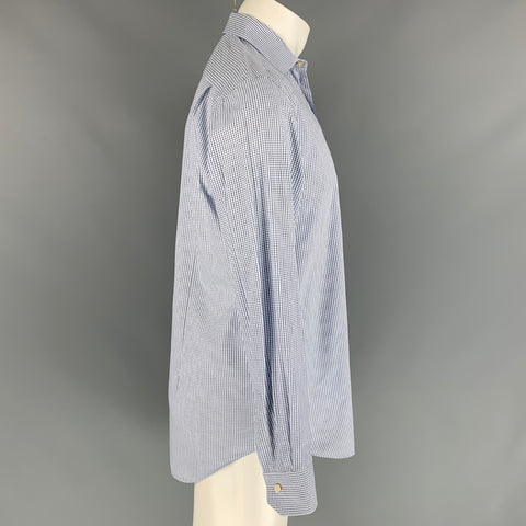 PAUL SMITH Size M Blue & White Checkered Cotton Button Down Long Sleeve Shirt
