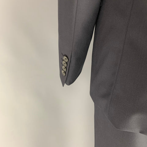 LANVIN Talla 42 Traje regular de solapa de muesca de lana azul medianoche