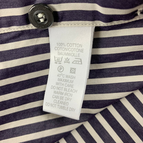 PAUL SMITH Size L Navy White Stripe Cotton Button Up Long Sleeve Shirt