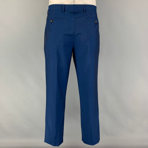 PAUL SMITH Size 42 Regular Blue Wool Notch Lapel Suit