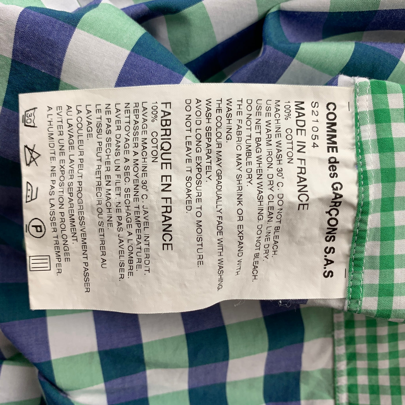 COMME des GARCONS SHIRT Size M Multi-Color Checkered Cotton Short Sleeve Shirt