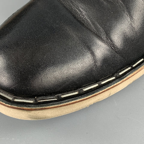 MAISON MARTIN MARGIELA Size 11 Black Leather Crepe Sole Lace Up